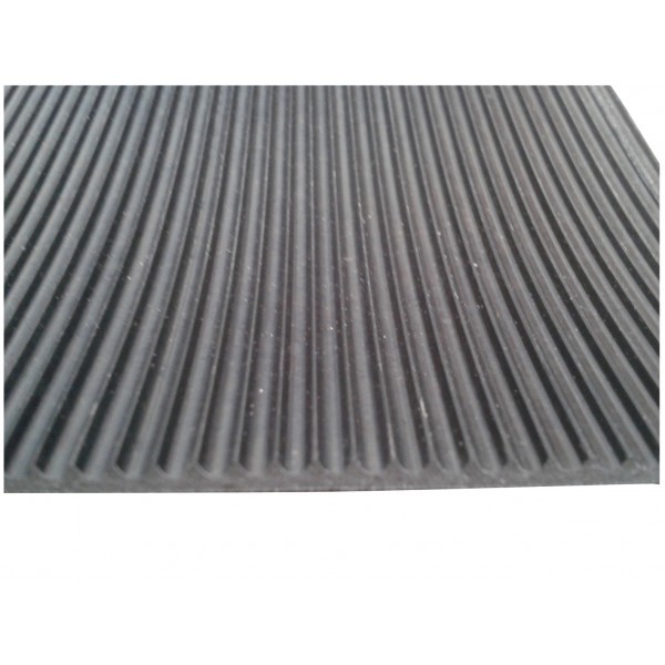VPrug 2-Foot Wide Black Ribbed Rubber Runner Matting - Custom Cut By Length (6ft, 8ft, 10ft, 12ft, 15ft, 20ft)